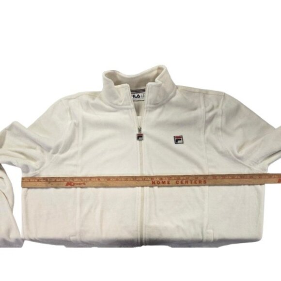 Fila Creamy White Velour Track Jacket – Retro Sporty Style, 2X, Ribbed Cuffs NWT - Picture 7 of 12